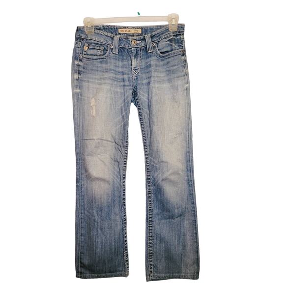 Big Star Remy womens low rise western flap pocket boot cut jeans Size 27 long - Picture 1 of 12